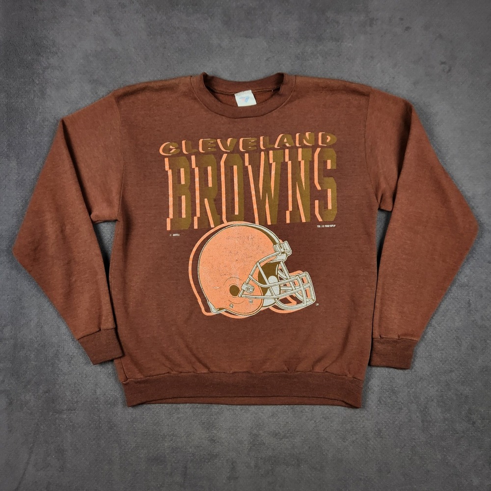 Vintage Cleveland Browns Sweatshirt Mens Medium Brown 1992‎ NFL USA Made Artex